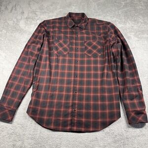 Phenom Black And Red Flannel Button Up Shirt Size XXL